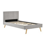 paris prix Lit Enfant en Tissu" Cormat" 90x190cm Gris Clair