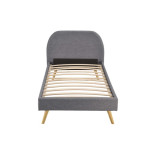 Paris Prix Lit Enfant En Tissu "Opamo" 90x190cm Gris Foncé