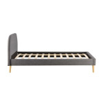 Paris Prix Lit Enfant En Tissu "Opamo" 90x190cm Gris Foncé