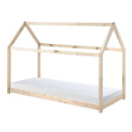 paris prix Lit Enfant & Matelas "Cabane" 90x200cm Naturel