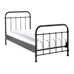 paris prix Lit Enfant Métal "New York" 120x200cm Noir