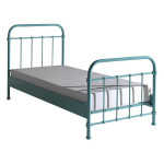 paris prix Lit Enfant Métal "New York" 90x200cm Turquoise