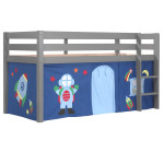 paris prix Lit Enfant "Pino Astronaute II" 90x200cm Gris