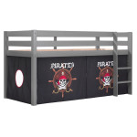 paris prix Lit Enfant "Pino Pirates II" 90x200cm Gris