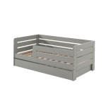 Paris Prix Lit Enfant Sommier & Tiroir "Toddler" 70x140cm Gris