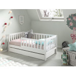 Paris Prix Lit Enfant Sommier & Tiroir "Toddler II" 70x140cm Blanc