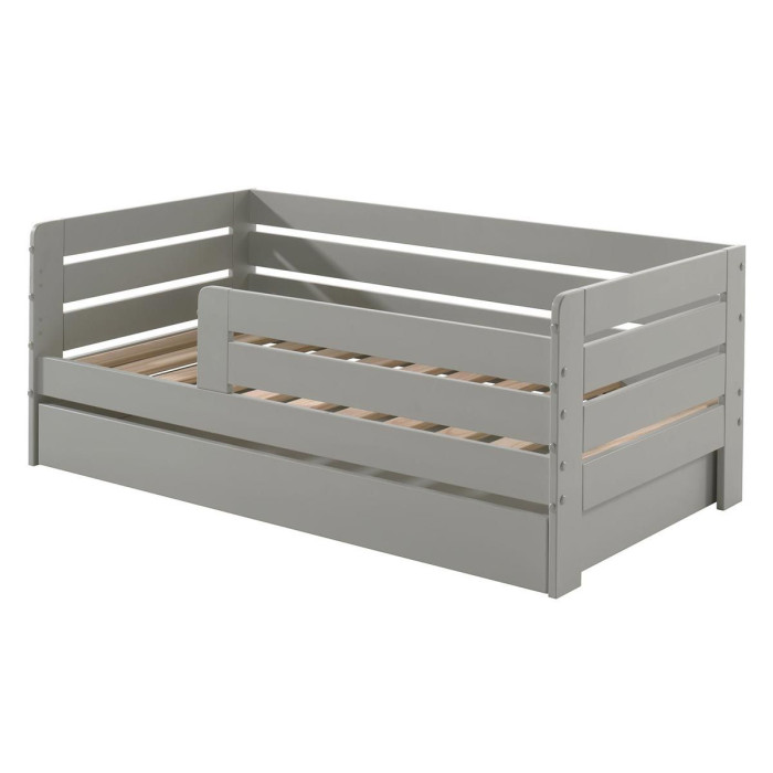 Paris Prix Lit Enfant Sommier & Tiroir "Toddler II" 70x140cm Gris