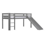 paris prix Lit Enfant Surélevé Avec Toboggan "Pino" 90x200cm Gris