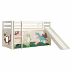 paris prix Lit Enfant Surélevé Avec Toboggan "Pino Dino" 90x200cm Blanc
