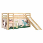 paris prix Lit Enfant Surélevé Avec Toboggan "Pino Dino" 90x200cm Naturel