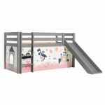 paris prix Lit Enfant Surélevé Avec Toboggan "Pino Princesse Sophie" 90x200cm Gris
