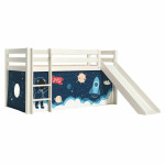 paris prix Lit Enfant Surélevé Avec Toboggan "Pino Space Shuttle" 90x200cm Blanc