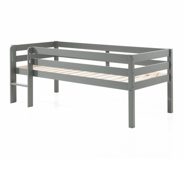 Paris Prix Lit Enfant Surélevé & Échelle "Pino" 90x200cm Gris