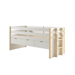 Paris Prix Lit Enfant Surélevé "Margrit" 90x200cm Blanc