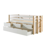 Paris Prix Lit Enfant Surélevé "Margrit" 90x200cm Blanc