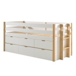 paris prix Lit Enfant Surélevé "Margrit" 90x200cm Blanc