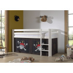 Paris Prix Lit Enfant Surélevé "Pino Caribian Pirates" 90x200cm Blanc