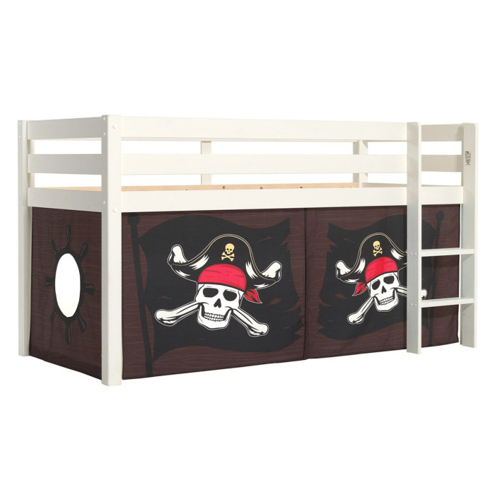 Paris Prix Lit Enfant Surélevé "Pino Caribian Pirates" 90x200cm Blanc