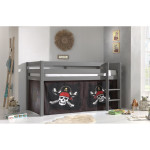 Paris Prix Lit Enfant Surélevé "Pino Caribian Pirates" 90x200cm Gris