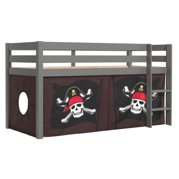 Paris Prix Lit Enfant Surélevé "Pino Caribian Pirates" 90x200cm Gris
