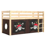 paris prix Lit Enfant Surélevé "Pino Caribian Pirates" 90x200cm Naturel