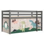 paris prix Lit Enfant Surélevé "Pino Dino" 90x200cm Gris