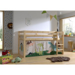 Paris Prix Lit Enfant Surélevé "Pino Dino" 90x200cm Naturel