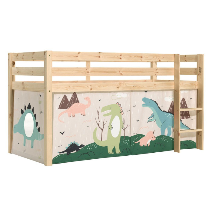 Paris Prix Lit Enfant Surélevé "Pino Dino" 90x200cm Naturel