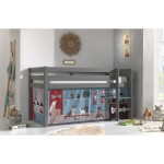 Paris Prix Lit Enfant Surélevé "Pino Pet Shop" 90x200cm Gris