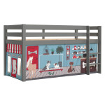 paris prix Lit Enfant Surélevé "Pino Pet Shop" 90x200cm Gris