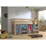Paris Prix Lit Enfant Surélevé "Pino Pet Shop" 90x200cm Naturel