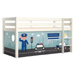 paris prix Lit Enfant Surélevé "Pino Police" 90x200cm Blanc