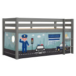 paris prix Lit Enfant Surélevé "Pino Police" 90x200cm Gris
