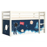 paris prix Lit Enfant Surélevé "Pino Space Shuttle" 90x200cm Blanc