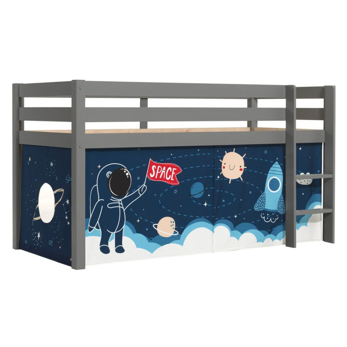Paris Prix Lit Enfant Surélevé "Pino Space Shuttle" 90x200cm Gris