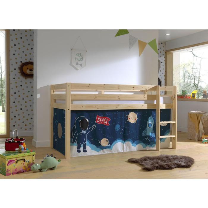 Paris Prix Lit Enfant Surélevé "Pino Space Shuttle" 90x200cm Naturel