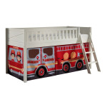 paris prix Lit Enfant Tente "Scott Fire Trucker" 90x200cm Blanc