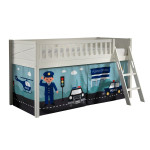 paris prix Lit Enfant Tente "Scott Police" 90x200cm Blanc