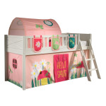 paris prix Lit Enfant Tente Tunnel & 3 Pochettes "Scott Spring" 90x200cm Blanc