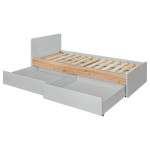 Paris Prix Lit Enfant & Tiroir "Vivero" 90x200cm Gris & Naturel