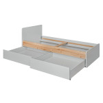 Paris Prix Lit Enfant & Tiroir "Vivero" 90x200cm Gris & Naturel