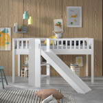 Paris Prix Lit Enfant Toboggan "Scott" 90x200cm Blanc