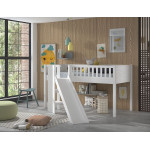 Paris Prix Lit Enfant Toboggan "Scott" 90x200cm Blanc