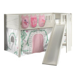paris prix Lit Enfant Toboggan Tente & 3 Pochettes "Scott Birdy" 90x200cm Blanc