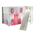 paris prix Lit Enfant Toboggan Tente & 3 Pochettes "Scott Princesse" 90x200cm Blanc