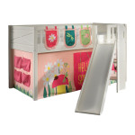 paris prix Lit Enfant Toboggan Tente & 3 Pochettes "Scott Spring" 90x200cm Blanc