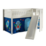 paris prix Lit Enfant Toboggan & Tente "Scott Astro" 90x200cm Blanc