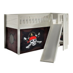 paris prix Lit Enfant Toboggan & Tente "Scott Caribian Pirates" 90x200cm Blanc