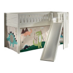 paris prix Lit Enfant Toboggan & Tente "Scott Dino" 90x200cm Blanc