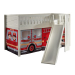 paris prix Lit Enfant Toboggan & Tente "Scott Fire Trucker" 90x200cm Blanc